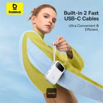 Baseus Powerbank Qpow 10000mAh 30W weiß mit USB-C Kabel