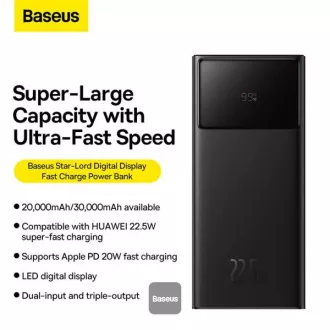 Baseus Powerbank Star-Lord 30000 mAh 22,5W USB/USB-C schwarz