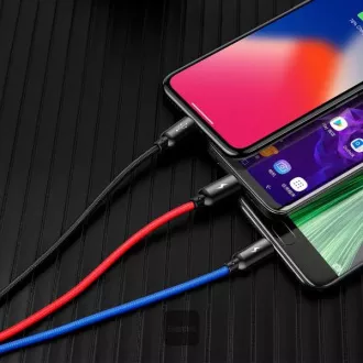 Baseus Datenkabel 3in1 microUSB Lightning USB-C 1.2m 3.5A