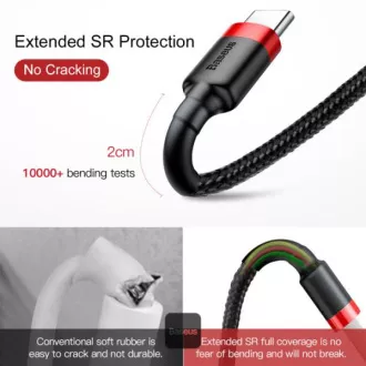Baseus Datenkabel Cafule USB-C 2m 2A Rot-Schwarz