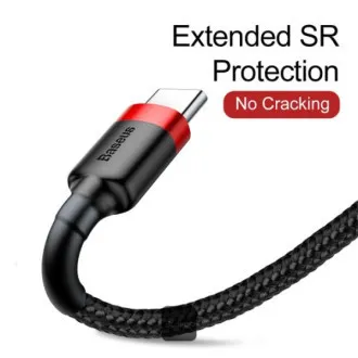 Baseus Datenkabel Cafule USB-C 2m 2A Rot-Schwarz