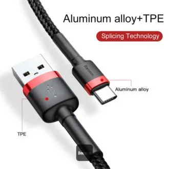 Baseus Datenkabel Cafule USB-C 2m 2A Rot-Schwarz