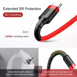 Baseus Datenkabel Cafule USB-C 2m 2A rot Baseus Datenkabel Cafule USB-C 2m 2A rot