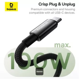 Baseus Daten Magnetisches Kabel Wolfram Gold USB-C/USB-C 1m 100W Schwarz Baseus Daten Magnetisches Kabel Wolfram Gold USB-C/USB-C 1m 100W Schwarz