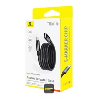 Baseus Daten Magnetisches Kabel Wolfram Gold USB-C/USB-C 1m 100W Schwarz Baseus Daten Magnetisches Kabel Wolfram Gold USB-C/USB-C 1m 100W Schwarz