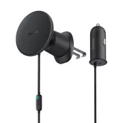 Baseus Magnetische Kühlergrillhalterung mit USB-C 15W 25W Ladegerät Schwarz