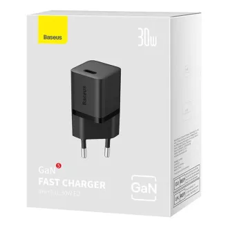 Baseus GaN5 Mini 30W EU schwarzes Schnellladegerät
