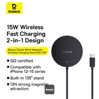 Baseus Wireless Magnetic Charging Pad Simple Mini4 Qi2 15W Schwarz