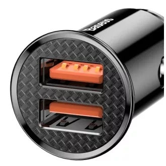 Baseus schnelles Autoladegerät 2xUSB QC3.0 30W schwarz