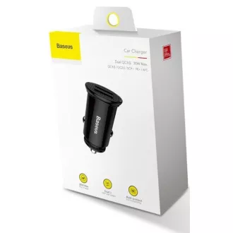 Baseus schnelles Autoladegerät 2xUSB QC3.0 30W schwarz