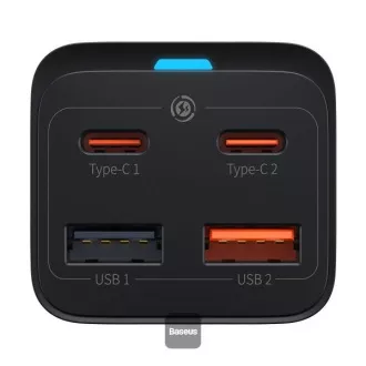 Baseus GaN3 Pro Schnellladegerät, 2x USB-C, 2x USB 65W schwarz