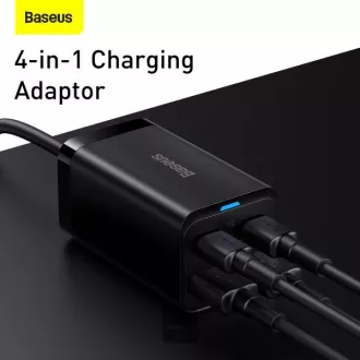Baseus GaN3 Pro Schnellladegerät, 2x USB-C, 2x USB 65W schwarz