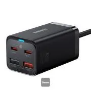 Baseus GaN3 Pro Schnellladegerät, 2x USB-C, 2x USB 65W schwarz