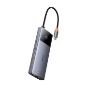 Baseus Hub Serie 2 USB 6in1 (USB-C/HDMI4K60Hz/USB-C(10Gbps)/USB-A(10Gbps)/RJ45/USB-C(PD) grau