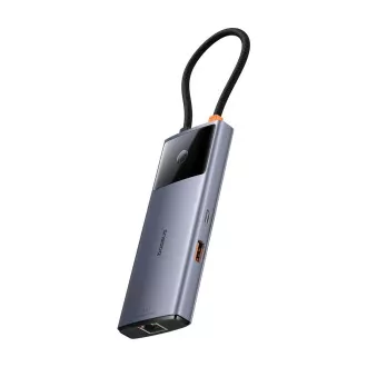Baseus Hub Serie 2 USB 6in1 (USB-C/HDMI4K60Hz/USB-C(10Gbps)/USB-A(10Gbps)/RJ45/USB-C(PD) grau Baseus Hub Serie 2 USB 6in1 (USB-C/HDMI4K60Hz/USB-C(10Gbps)/USB-A(10Gbps)/RJ45/USB-C(PD) grau