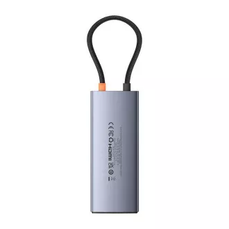 Baseus Hub Serie 2 USB 6in1 (USB-C/HDMI4K60Hz/USB-C(10Gbps)/USB-A(10Gbps)/RJ45/USB-C(PD) grau Baseus Hub Serie 2 USB 6in1 (USB-C/HDMI4K60Hz/USB-C(10Gbps)/USB-A(10Gbps)/RJ45/USB-C(PD) grau