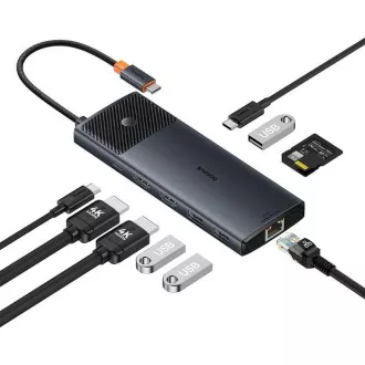 Baseus Metal Gleam II Serie 10v1 USB-C HUB Docking Station Cosmic Black Baseus Metal Gleam II Serie 10v1 USB-C HUB Docking Station Cosmic Black
