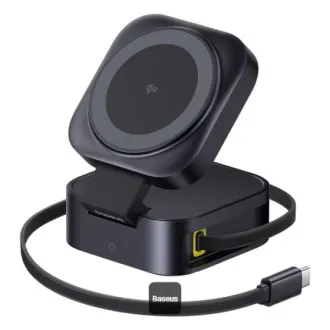 Baseus Magnetic Wireless Charging Stand PicoGo Serie 2in1 Qi2 67W Schwarz Baseus Magnetic Wireless Charging Stand PicoGo Serie 2in1 Qi2 67W Schwarz