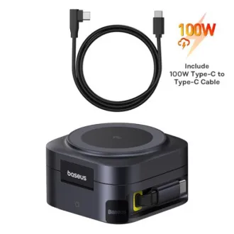 Baseus Magnetic Wireless Charging Stand PicoGo Serie 2in1 Qi2 67W Schwarz Baseus Magnetic Wireless Charging Stand PicoGo Serie 2in1 Qi2 67W Schwarz