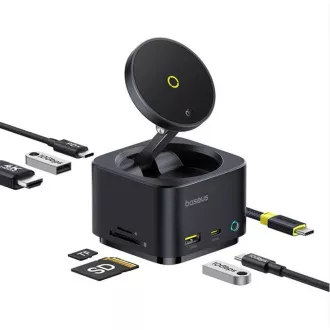 Baseus MagPro 7in1 Drahtlose Ladestation 15W cosmic schwarz