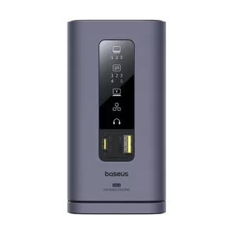 Baseus Spacemate 11v1 Docking Station (USB-C PD, USB-C, 2x USB-A, 3x HDMI) grau Baseus Spacemate 11v1 Docking Station (USB-C PD, USB-C, 2x USB-A, 3x HDMI) grau