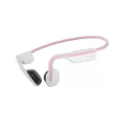 Shokz OpenMove, Bluetooth-Kopfhörer vor den Ohren, rosa