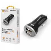 Smartes Autoladegerät ALIGATOR 3.4A, 2xUSB, smart IC, schwarz