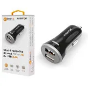 Smartes Autoladegerät ALIGATOR 3.4A, 2xUSB, smart IC, schwarz