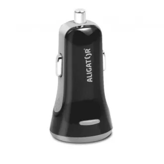 ALIGATOR Smart Car Charger 3.4A, 2xUSB, smart IC, schwarz, USB-C Kabel ALIGATOR Smart Car Charger 3.4A, 2xUSB, smart IC, schwarz, USB-C Kabel