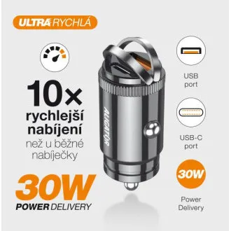 Alligator Mini-Autoladegerät Power Delivery 30W, USB-C USB-A, USB-C Kabel für iPhone/iPad Alligator Mini-Autoladegerät Power Delivery 30W, USB-C USB-A, USB-C Kabel für iPhone/iPad