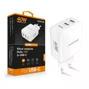 Intelligentes Netzladegerät ALIGATOR Power Delivery 40W, 2xUSB-C, weiß
