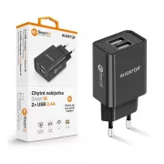 ALIGATOR 2,4A, 2xUSB, smart IC, schwarz