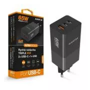 Alligator-Ladegerät PD65W, 2USB-C, 1xUSB-A, schwarz