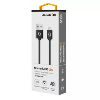 ALIGATOR Datenkabel 2A micro USB 2 m schwarz ALIGATOR Datenkabel 2A micro USB 2 m schwarz