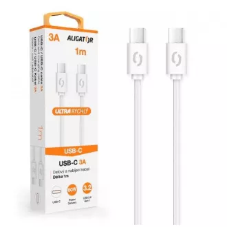 ALIGATOR Datenkabel POWER 3A, USB-C/USB-C, weiß