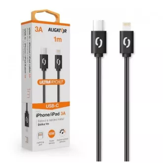 ALIGATOR Datenkabel POWER 3A, USB-C/lightning schwarz ALIGATOR Datenkabel POWER 3A, USB-C/lightning schwarz