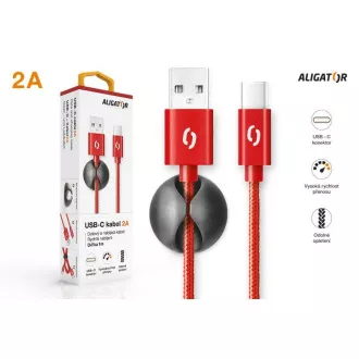 ALIGATOR PREMIUM Datenkabel 2A, USB-C rot ALIGATOR PREMIUM Datenkabel 2A, USB-C rot