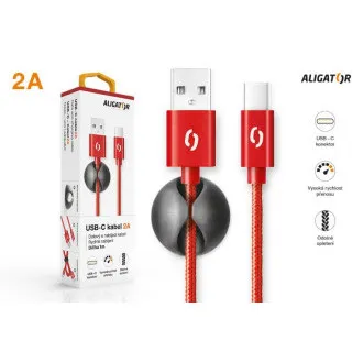 ALIGATOR PREMIUM Datenkabel 2A, USB-C rot