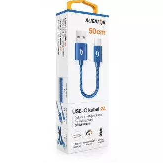 ALIGATOR PREMIUM 2A Kabel, 50cm USB-C, blau ALIGATOR PREMIUM 2A Kabel, 50cm USB-C, blau