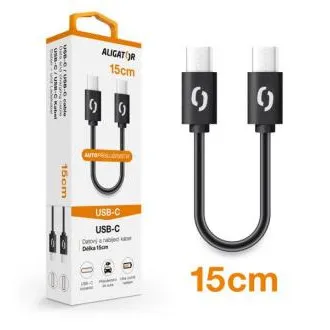 ALIGATOR Datenkabel POWER USB-C/USB-C 15cm, schwarz