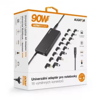 Universeller Laptop-Adapter mit 16 austauschbaren Anschlüssen und USB, 90 W