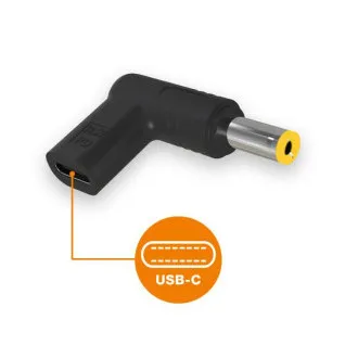 Alligator USB-C-Netzteil 5,5x2,5 mm für Acer/Asus/HP/Lenovo/Toshiba Laptops