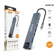 Aligator USB-C / Hub 8v1 Docking Station (USB-C / 2xUSB / SD / MicroSD / HDTV / RJ45)