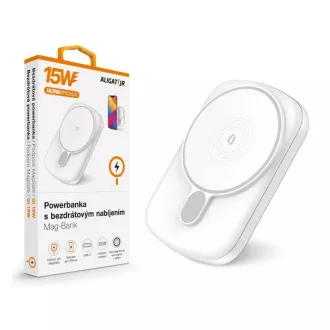 ALIGATOR Powerbank mit kabelloser Aufladung ALIGATOR Mag-Bank, konzipiert für Magsafe, 5000mAh, weiß ALIGATOR Powerbank mit kabelloser Aufladung ALIGATOR Mag-Bank, konzipiert für Magsafe, 5000mAh, weiß