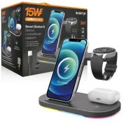 Alligator Smart Station S mit kabellosem 3-in-1-Laden, 15 W