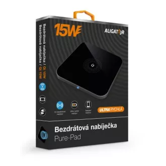 ALIGATOR Kabelloses Ladegerät Alligator Pure-Pad 15W, schwarz ALIGATOR Kabelloses Ladegerät Alligator Pure-Pad 15W, schwarz