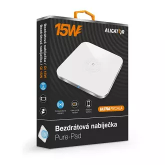 ALIGATOR Kabelloses Ladegerät Alligator Pure-Pad 15W, weiß
