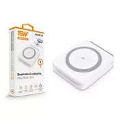 Kabelloses Ladegerät ALIGATOR Mag-Book 2in1, für MagSafe und Apple Watch Laden, 15W, weiß