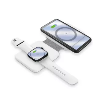 Kabelloses Ladegerät ALIGATOR Mag-Book 2in1, für MagSafe und Apple Watch Laden, 15W, weiß