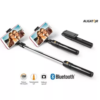 Bluetooth-Selfie-Stick ALIGATOR HA12, schwarz Bluetooth-Selfie-Stick ALIGATOR HA12, schwarz
